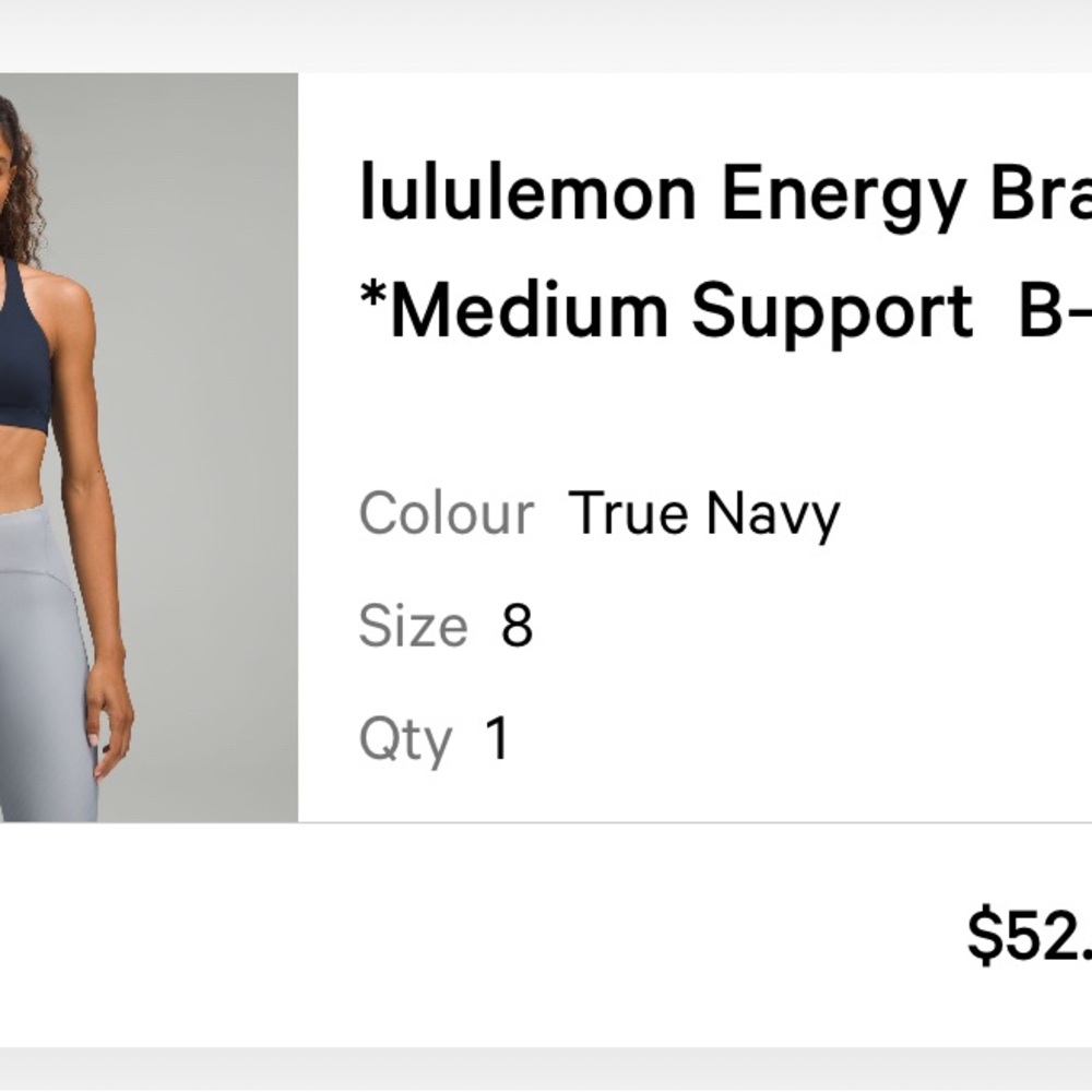 Lululemon True Navy Energy Bra - Picture 4 of 4